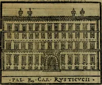 Picture 291 of 366 from Descrittione di Roma antica e moderna : nella quale si contengono chiese, monasterij, hospedali, compagnie, collegij e seminarij, tempij, teatri, anfiteatri, naumachie, cerchi, fori, curie, palazzi, e statue, librerie, musei, pitture, sculture, & i nomi de gli artefici : indice de'sommi pontefici, imperatori e duchi : con due copiosissime tauole (1643), leaf 736