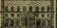 An illustration from Descrittione di Roma antica e moderna : nella quale si contengono chiese, monasterij, hospedali, compagnie, collegij e seminarij, tempij, teatri, anfiteatri, naumachie, cerchi, fori, curie, palazzi, e statue, librerie, musei, pitture, sculture, & i nomi de gli artefici : indice de'sommi pontefici, imperatori e duchi : con due copiosissime tauole (1643)