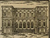 An illustration from Descrittione di Roma antica e moderna : nella quale si contengono chiese, monasterij, hospedali, compagnie, collegij e seminarij, tempij, teatri, anfiteatri, naumachie, cerchi, fori, curie, palazzi, e statue, librerie, musei, pitture, sculture, & i nomi de gli artefici : indice de'sommi pontefici, imperatori e duchi : con due copiosissime tauole (1643)