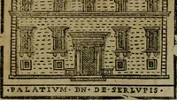 Picture 298 of 366 from Descrittione di Roma antica e moderna : nella quale si contengono chiese, monasterij, hospedali, compagnie, collegij e seminarij, tempij, teatri, anfiteatri, naumachie, cerchi, fori, curie, palazzi, e statue, librerie, musei, pitture, sculture, & i nomi de gli artefici : indice de'sommi pontefici, imperatori e duchi : con due copiosissime tauole (1643), leaf 742