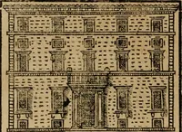 An illustration from Descrittione di Roma antica e moderna : nella quale si contengono chiese, monasterij, hospedali, compagnie, collegij e seminarij, tempij, teatri, anfiteatri, naumachie, cerchi, fori, curie, palazzi, e statue, librerie, musei, pitture, sculture, & i nomi de gli artefici : indice de'sommi pontefici, imperatori e duchi : con due copiosissime tauole (1643)