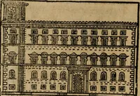 An illustration from Descrittione di Roma antica e moderna : nella quale si contengono chiese, monasterij, hospedali, compagnie, collegij e seminarij, tempij, teatri, anfiteatri, naumachie, cerchi, fori, curie, palazzi, e statue, librerie, musei, pitture, sculture, & i nomi de gli artefici : indice de'sommi pontefici, imperatori e duchi : con due copiosissime tauole (1643)