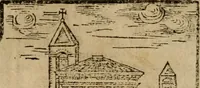 An illustration from Descrittione di Roma antica e moderna : nella quale si contengono chiese, monasterij, hospedali, compagnie, collegij e seminarij, tempij, teatri, anfiteatri, naumachie, cerchi, fori, curie, palazzi, e statue, librerie, musei, pitture, sculture, & i nomi de gli artefici : indice de'sommi pontefici, imperatori e duchi : con due copiosissime tauole (1643)