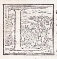 An illustration from Descrittione di tvtta Italia di F. Leandro Alberti bolognese : nella qvale si contiene il sito di essa, l'origine, & le Signorie della Città, & de i Castelli, co i nomi antichi, & moderni, i costumi de' popoli, le conditioni de i paesi : et piv, gli hvomini famosi, che l'hanno illustrata, i Monti, i Laghi, i Fiumi, le Fontane, i Bagni, le Minere; con tutte l'opere marauigliose in lei dalla Natura prodotte (1553)