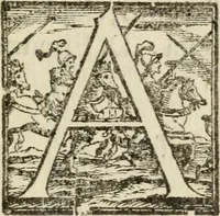 An illustration from Descrizione del magnificentiss. apparato, e de' maravigliosi intermedi : fatti per la commedia rappresentata in Firenze nelle felicissime nozze degl'illustrissimi ed eccellentissmi signori il signor don Cesare d'Este, e la signora donna Virginia Medici (1586)