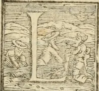 An illustration from Descrizione del magnificentiss. apparato, e de' maravigliosi intermedi : fatti per la commedia rappresentata in Firenze nelle felicissime nozze degl'illustrissimi ed eccellentissmi signori il signor don Cesare d'Este, e la signora donna Virginia Medici (1586)