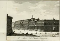 An illustration from Descrizione di Milano : ornata con molti disegni in rame delle fabbriche più cospicue, che si trovano in questa metropoli (1737)
