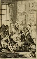 An illustration from Catalogue raisonné des differens effets curieux & rares contenus dans le cabinet de feu M. le chevalier de La Roque : ce cabinet renferme une collection considerable de tableaux, de desseins, & d'estampes des meilleurs maîtres; de figures de bronze & de marbre; de porcelaines anciennes ... de pierres ... de coquilles, & enfin de nombre d'autres morceaux interressans de divers genres (1745)