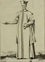 An illustration from Figures des differents habits des chanoines reguliers en ce siecle : auec vn discours sur les habits anciens et modernes de chanoines tant seculiers, que reguliers (1666)