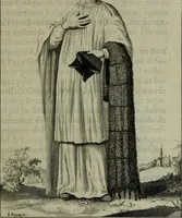 An illustration from Figures des differents habits des chanoines reguliers en ce siecle : auec vn discours sur les habits anciens et modernes de chanoines tant seculiers, que reguliers (1666)