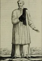 An illustration from Figures des differents habits des chanoines reguliers en ce siecle : auec vn discours sur les habits anciens et modernes de chanoines tant seculiers, que reguliers (1666)