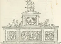 An illustration from De seer wonderlijcke, schoone, triumphelijcke incompst, van den hooghmogenden Prince Philips, Prince van Spaignen, Caroli des vijfden, Keysers sone : inde stadt van Antwerpen, anno M.CCCCC.XLIX (1550)