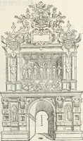 An illustration from De seer wonderlijcke, schoone, triumphelijcke incompst, van den hooghmogenden Prince Philips, Prince van Spaignen, Caroli des vijfden, Keysers sone : inde stadt van Antwerpen, anno M.CCCCC.XLIX (1550)