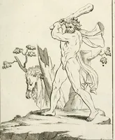 An illustration from Des Herrn Leonhard von Vinci, ersten Mahlers in Florenz, Praktisches Werk von der Mahlerey : worinnen diese vortrefliche Kunst hauptsächlich nach geometrisch- optisch- und mechanischen Grunden gelehret : wie auch nach anatomischen Regeln die verschiedenen Stellungen, Bewegungen und Berrichtungen der Glieder des menschlichen Körpors, deutlich vorgestellet wird (1786)
