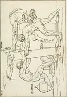 An illustration from Des Herrn Leonhard von Vinci, ersten Mahlers in Florenz, Praktisches Werk von der Mahlerey : worinnen diese vortrefliche Kunst hauptsächlich nach geometrisch- optisch- und mechanischen Grunden gelehret : wie auch nach anatomischen Regeln die verschiedenen Stellungen, Bewegungen und Berrichtungen der Glieder des menschlichen Körpors, deutlich vorgestellet wird (1786)