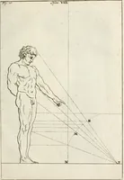 An illustration from Des Herrn Leonhard von Vinci, ersten Mahlers in Florenz, Praktisches Werk von der Mahlerey : worinnen diese vortrefliche Kunst hauptsächlich nach geometrisch- optisch- und mechanischen Grunden gelehret : wie auch nach anatomischen Regeln die verschiedenen Stellungen, Bewegungen und Berrichtungen der Glieder des menschlichen Körpors, deutlich vorgestellet wird (1786)