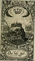 An illustration from Des hocherleuchteten seel. Herrn Johann Arndts, General-Superint. des Fürstenthums Lüneburg Neu-eröffnetes Paradiess-Gärtlein : worinn allen Liebhabern des Wahren Christenthums, durch lehr- und trostreiche Gebeter gezeiget, wie sie ... eifrig zu Gott beten ... auch in Creutz und Leiden andächtig zu Gott seufftzen können : zum bequemen Gebrauch mit drey unterschiedenen Registern, ... auch anitzo zum ersten Mahl mit neuen erbaulichen Sinn-Bildern, dergleichen noch bey keiner andern Edition zu finden, nicht weniger denen merckwürdigen Wunder-Geschichten, so mit diesem geistreichen Buche sich zugetragen, versehen (1708)
