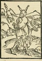 An illustration from Des hochwirdigen doctor Keiserspergs narenschiff : so er gepredigt hat zü Strassburg in der hohen stifft daselbst Predictãt d. zeit i498 dis geprediget :vnd vss latin in tütsch bracht, darin vil weissheit ist zü lerne, vnd leert auch die narreschel hinweck werffen ist nütz vnd güt alen menschen (1520)