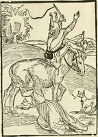 An illustration from Des hochwirdigen doctor Keiserspergs narenschiff : so er gepredigt hat zü Strassburg in der hohen stifft daselbst Predictãt d. zeit i498 dis geprediget :vnd vss latin in tütsch bracht, darin vil weissheit ist zü lerne, vnd leert auch die narreschel hinweck werffen ist nütz vnd güt alen menschen (1520)