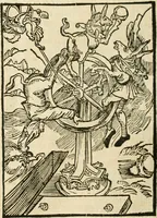 Picture 48 of 130 from Des hochwirdigen doctor Keiserspergs narenschiff : so er gepredigt hat zü Strassburg in der hohen stifft daselbst Predictãt d. zeit i498 dis geprediget :vnd vss latin in tütsch bracht, darin vil weissheit ist zü lerne, vnd leert auch die narreschel hinweck werffen ist nütz vnd güt alen menschen (1520), leaf 155