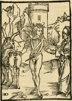An illustration from Des hochwirdigen doctor Keiserspergs narenschiff : so er gepredigt hat zü Strassburg in der hohen stifft daselbst Predictãt d. zeit i498 dis geprediget :vnd vss latin in tütsch bracht, darin vil weissheit ist zü lerne, vnd leert auch die narreschel hinweck werffen ist nütz vnd güt alen menschen (1520)