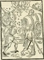 An illustration from Des hochwirdigen doctor Keiserspergs narenschiff : so er gepredigt hat zü Strassburg in der hohen stifft daselbst Predictãt d. zeit i498 dis geprediget :vnd vss latin in tütsch bracht, darin vil weissheit ist zü lerne, vnd leert auch die narreschel hinweck werffen ist nütz vnd güt alen menschen (1520)