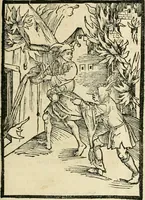 An illustration from Des hochwirdigen doctor Keiserspergs narenschiff : so er gepredigt hat zü Strassburg in der hohen stifft daselbst Predictãt d. zeit i498 dis geprediget :vnd vss latin in tütsch bracht, darin vil weissheit ist zü lerne, vnd leert auch die narreschel hinweck werffen ist nütz vnd güt alen menschen (1520)