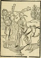 An illustration from Des hochwirdigen doctor Keiserspergs narenschiff : so er gepredigt hat zü Strassburg in der hohen stifft daselbst Predictãt d. zeit i498 dis geprediget :vnd vss latin in tütsch bracht, darin vil weissheit ist zü lerne, vnd leert auch die narreschel hinweck werffen ist nütz vnd güt alen menschen (1520)
