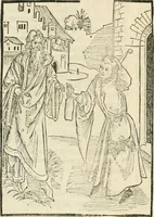 Picture 112 of 130 from Des hochwirdigen doctor Keiserspergs narenschiff : so er gepredigt hat zü Strassburg in der hohen stifft daselbst Predictãt d. zeit i498 dis geprediget :vnd vss latin in tütsch bracht, darin vil weissheit ist zü lerne, vnd leert auch die narreschel hinweck werffen ist nütz vnd güt alen menschen (1520), leaf 361