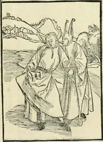 An illustration from Des hochwirdigen doctor Keiserspergs narenschiff : so er gepredigt hat zü Strassburg in der hohen stifft daselbst Predictãt d. zeit i498 dis geprediget :vnd vss latin in tütsch bracht, darin vil weissheit ist zü lerne, vnd leert auch die narreschel hinweck werffen ist nütz vnd güt alen menschen (1520)
