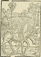 An illustration from Des hochwirdigen doctor Keiserspergs narenschiff : so er gepredigt hat zü Strassburg in der hohen stifft daselbst Predictãt d. zeit i498 dis geprediget :vnd vss latin in tütsch bracht, darin vil weissheit ist zü lerne, vnd leert auch die narreschel hinweck werffen ist nütz vnd güt alen menschen (1520)