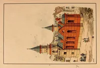 An illustration from Designs for architectural models to be erected with Richter's "anchor blocks" = Bauvorlagen für Richter's anker-steinbaukasten / composed and executed by Dr. Richter's art department. (1900)