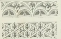 An illustration from Designs for Gothic ornaments & furniture, after the ancient manner, for ecclesiastical and domestic purposes, for the use of architects, and workers in metal, stone, wood, etc., etc (1854)