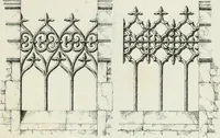 An illustration from Designs for Gothic ornaments & furniture, after the ancient manner, for ecclesiastical and domestic purposes, for the use of architects, and workers in metal, stone, wood, etc., etc (1854)