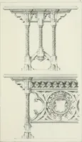 An illustration from Designs for Gothic ornaments & furniture, after the ancient manner, for ecclesiastical and domestic purposes, for the use of architects, and workers in metal, stone, wood, etc., etc (1854)
