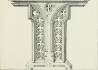 An illustration from Designs for Gothic ornaments & furniture, after the ancient manner, for ecclesiastical and domestic purposes, for the use of architects, and workers in metal, stone, wood, etc., etc (1854)
