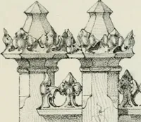 An illustration from Designs for Gothic ornaments & furniture, after the ancient manner, for ecclesiastical and domestic purposes, for the use of architects, and workers in metal, stone, wood, etc., etc (1854)