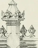 An illustration from Designs for Gothic ornaments & furniture, after the ancient manner, for ecclesiastical and domestic purposes, for the use of architects, and workers in metal, stone, wood, etc., etc (1854)
