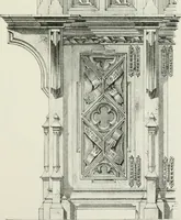 An illustration from Designs for Gothic ornaments & furniture, after the ancient manner, for ecclesiastical and domestic purposes, for the use of architects, and workers in metal, stone, wood, etc., etc (1854)