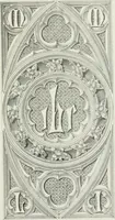 An illustration from Designs for Gothic ornaments & furniture, after the ancient manner, for ecclesiastical and domestic purposes, for the use of architects, and workers in metal, stone, wood, etc., etc (1854)