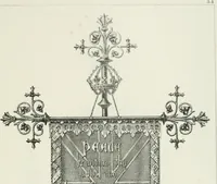 An illustration from Designs for Gothic ornaments & furniture, after the ancient manner, for ecclesiastical and domestic purposes, for the use of architects, and workers in metal, stone, wood, etc., etc (1854)