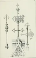 An illustration from Designs for Gothic ornaments & furniture, after the ancient manner, for ecclesiastical and domestic purposes, for the use of architects, and workers in metal, stone, wood, etc., etc (1854)