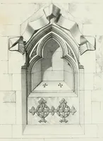 An illustration from Designs for Gothic ornaments & furniture, after the ancient manner, for ecclesiastical and domestic purposes, for the use of architects, and workers in metal, stone, wood, etc., etc (1854)