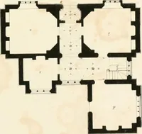 An illustration from Designs for parsonage houses, alms houses, etc. etc. with examples of gables, and other curious remains of old English architecture (1827)