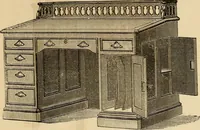 An illustration from Designs of writing desks, tables, bookcases, secretaries, etc., etc. (1873)