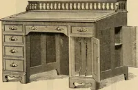 An illustration from Designs of writing desks, tables, bookcases, secretaries, etc., etc. (1873)