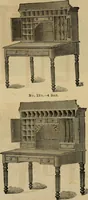 An illustration from Designs of writing desks, tables, bookcases, secretaries, etc., etc. (1873)