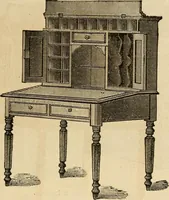 An illustration from Designs of writing desks, tables, bookcases, secretaries, etc., etc. (1873)