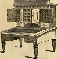 An illustration from Designs of writing desks, tables, bookcases, secretaries, etc., etc. (1873)