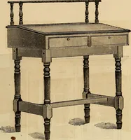 An illustration from Designs of writing desks, tables, bookcases, secretaries, etc., etc. (1873)